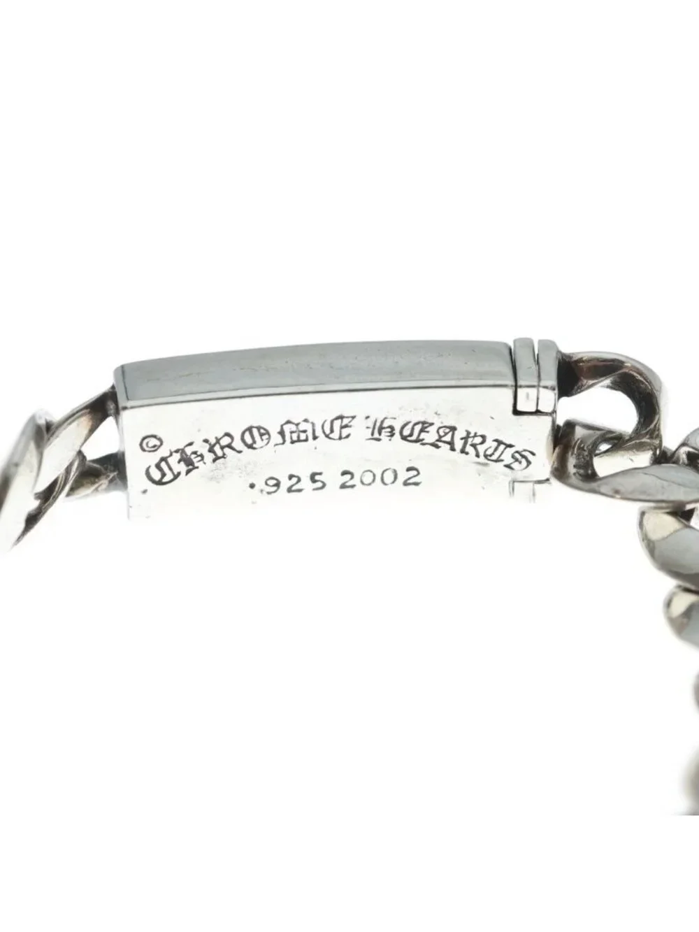 Chrome Hearts ID Bby Flrl Crs Baby ID Floral Cross Bracelet Silver